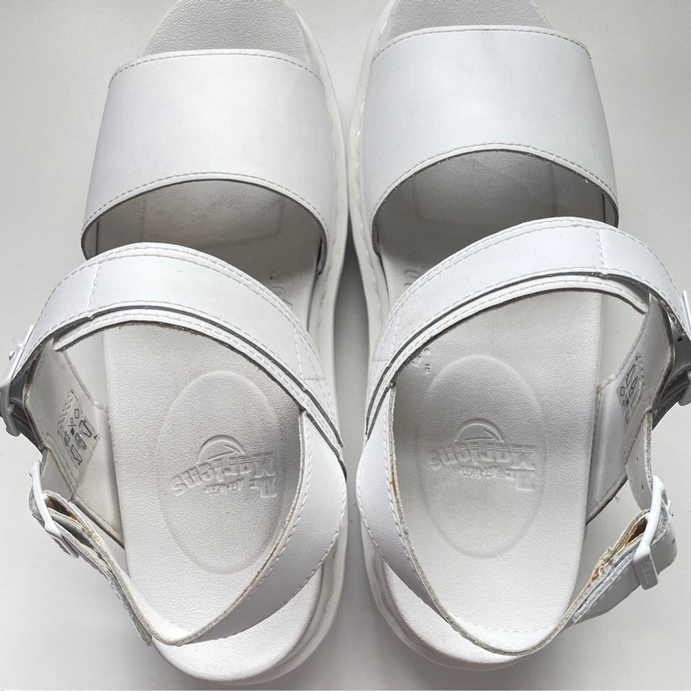 Dr. Martens Women's Voss Mono White Leather Double Strap Buckled Sandals 11.5 - Picture 5 of 12